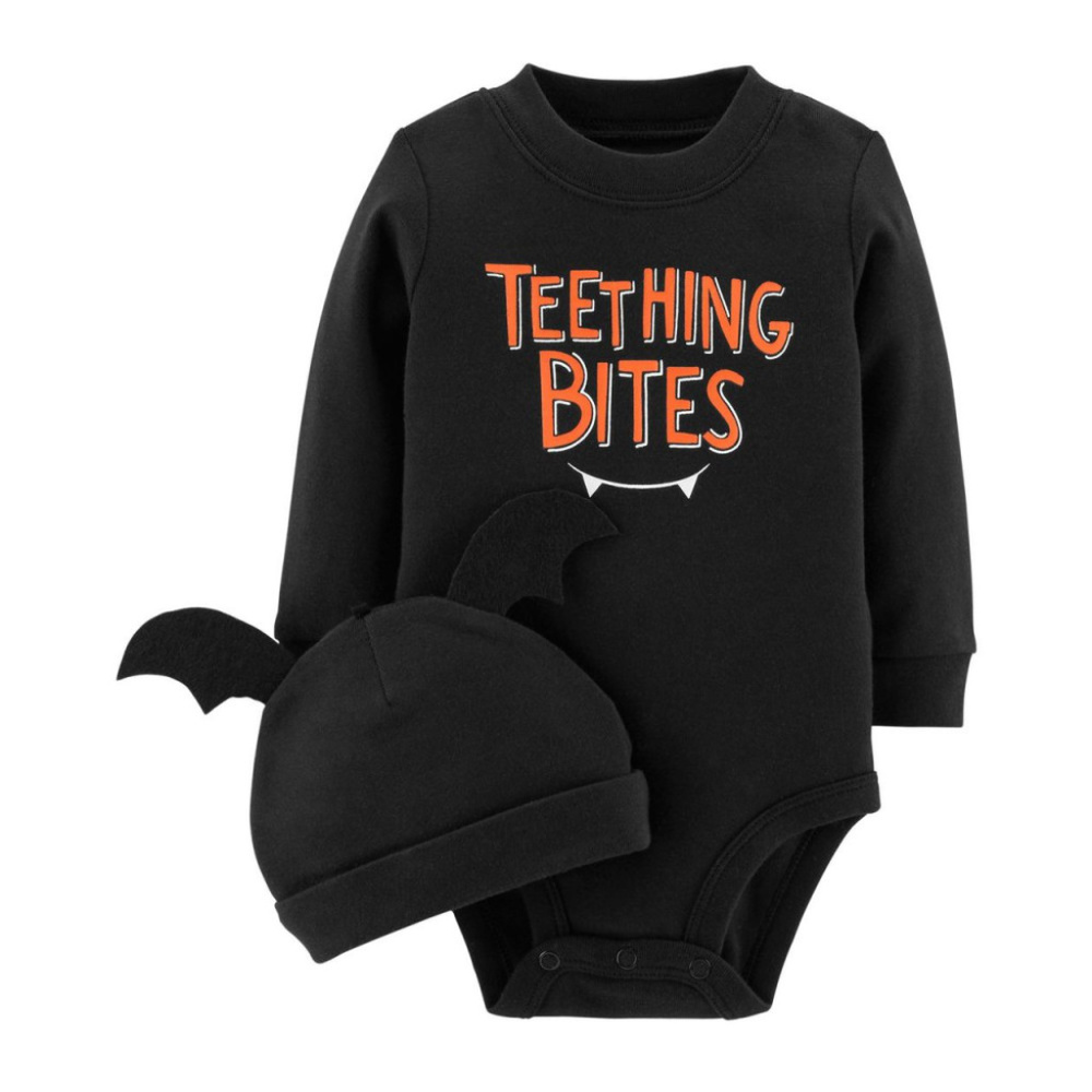 Carter’s Newborn Baby Boy Halloween Bodysuit & Cap Set Black NWT